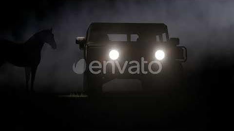Horse and Off-Road Vehicle on Foggy Background | Motion Graphics - Envato elements