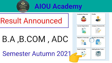 Result Announced || B.A , B.Com , ADC for semester Autumn 2021