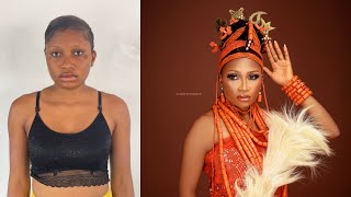 VIRAL MAKEUP TRASFORMATION/FULL EDO/BENIN BRIDAL TUTORIAL 2022 #viraltransformation