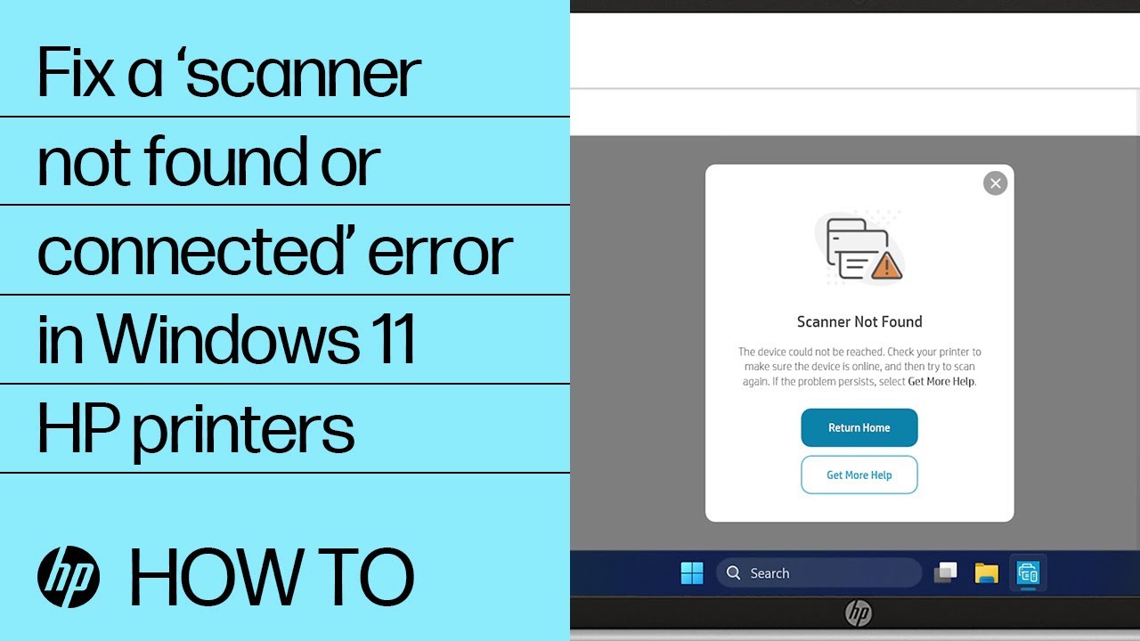 HP - Scanner not found or connected (Windows, | HP® Support