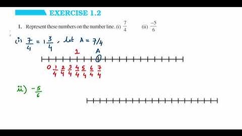 Ex1.2 - 1Q -Rational number - Class 8 Maths - Ncert. Representing on number line i) 7/4 ii) -5/6