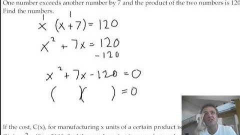 Factoring word problems