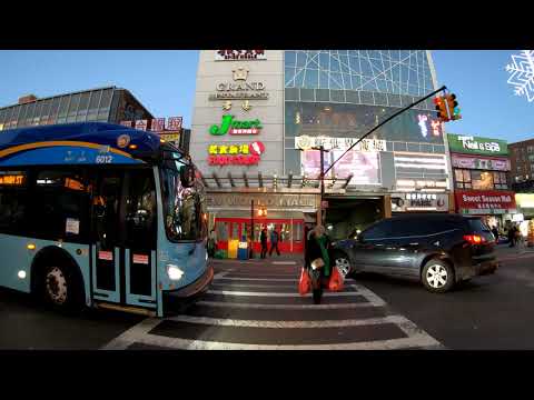 ⁴ᴷ⁶⁰ Walking NYC (Narrated) : Downtown Flushing, Queens (Main St, Kissena Blvd, Union St, Prince St)