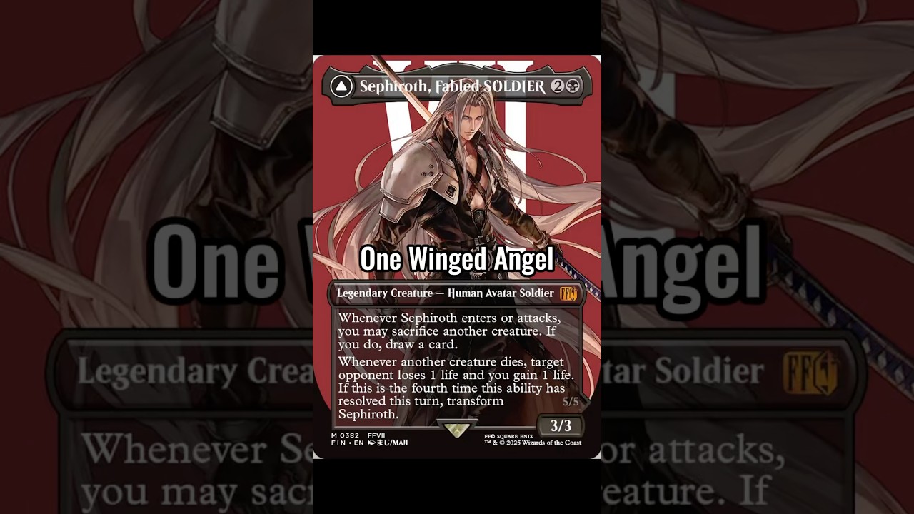 one winged angel mtg card target opponent loses 1 life and you gain 1 life. Sephiroth, Fabled SOLDIER / Sephiroth,