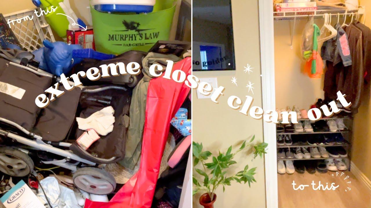 EXTREME CLOSET CLEAN OUT | Decluttering my coat closet | Clean with me ...