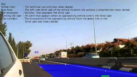 A warning system for identifying vehicles entering the blind spot of the driver