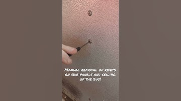 3500 rivets removed with a hammer & chisel! #skoolie #busconversion #shorts