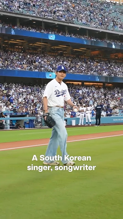 The way they introduced Taehyung π Taehyung at Dodger stadium #v #taehyung #btsmember #bts #dodgers