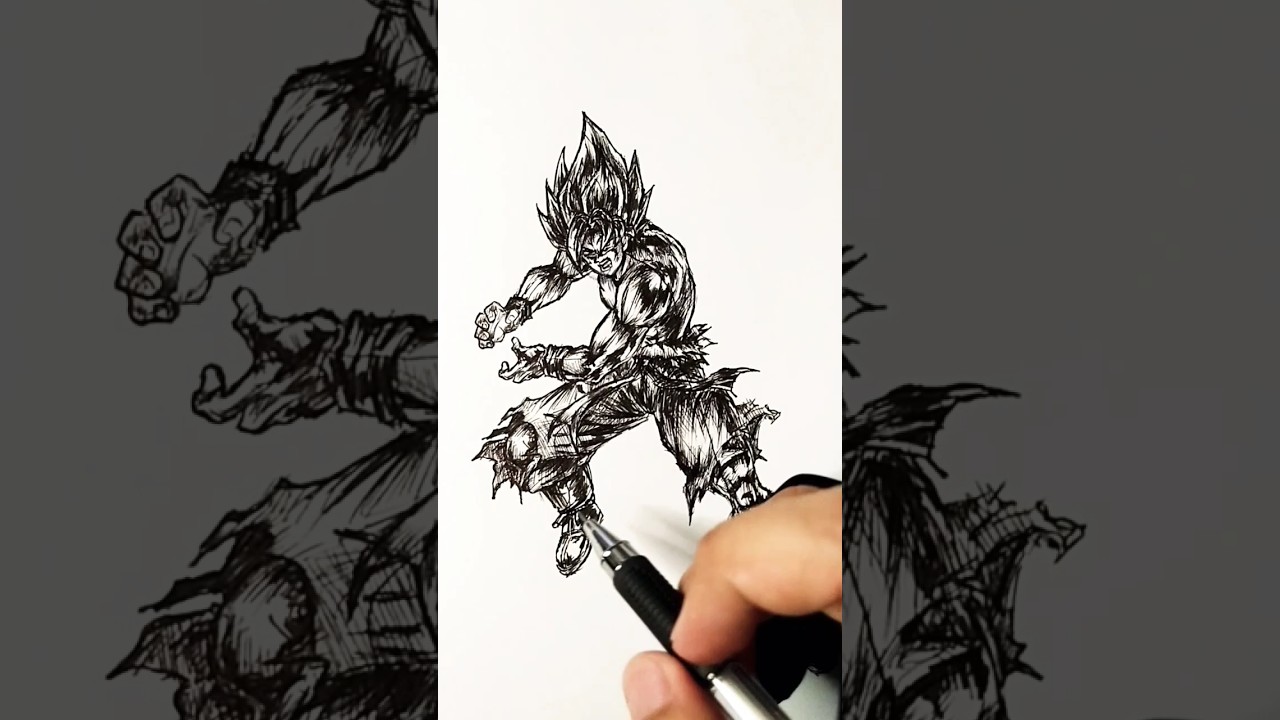 Speed drawing StickMan Son Goku ✨#shorts #anime #drawing #DRAGON