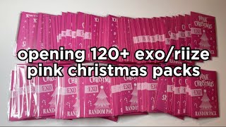 unboxing 120+ riize & exo pink christmas packs