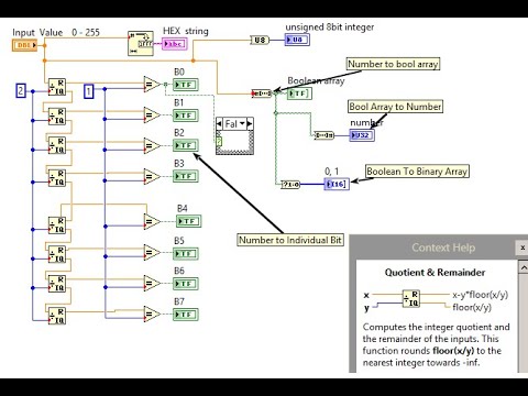 Number to Bool array | Bool Array To Binary IN Labview - YouTube
