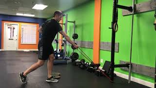 Split Stance Low Band Row w/Reach
