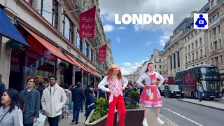 London Easter Walk 🇬🇧 Oxford & REGENT Street to Piccadilly Circus | Central London Walking Tour |HDR