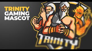 Trinity Mascot Logo Process - Speed art