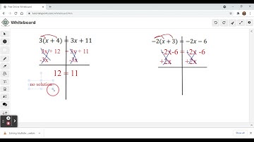 Multi Step Equations - Infinite Solution and No Solution