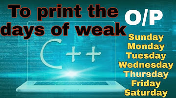 Program to print days of week using switch statement (12)
