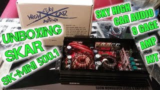 UNBOXING SKAR SK MINI 500 WATT AMP AND SHCA 8 GAGE OFC AMP KIT