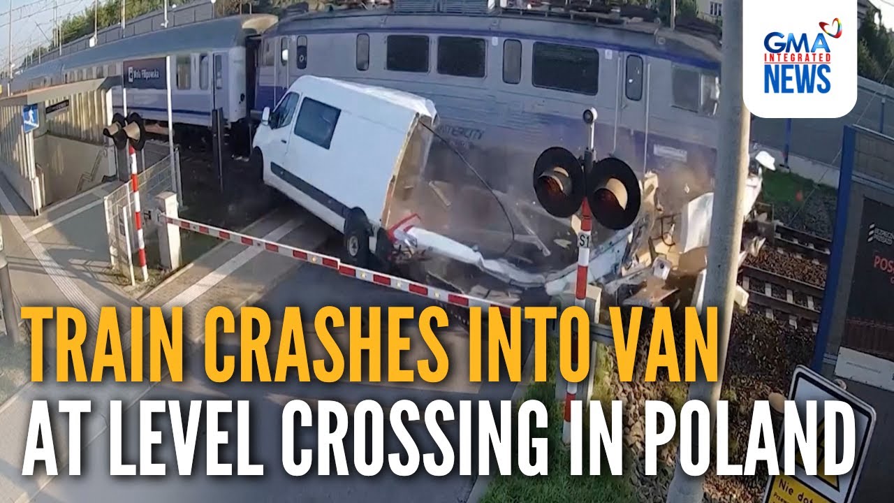 Train crashes into van at level crossing in Poland | GMA Integrated ...