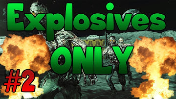 Black Ops Zombie Challenge #4 EXPLOSIVES Only on Moon (Part 2)
