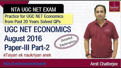 Aug 2016 Paper III Part 2  Previous 20 Years UGC NET Economics Solved  Papers Amit Sir #NTA #NET