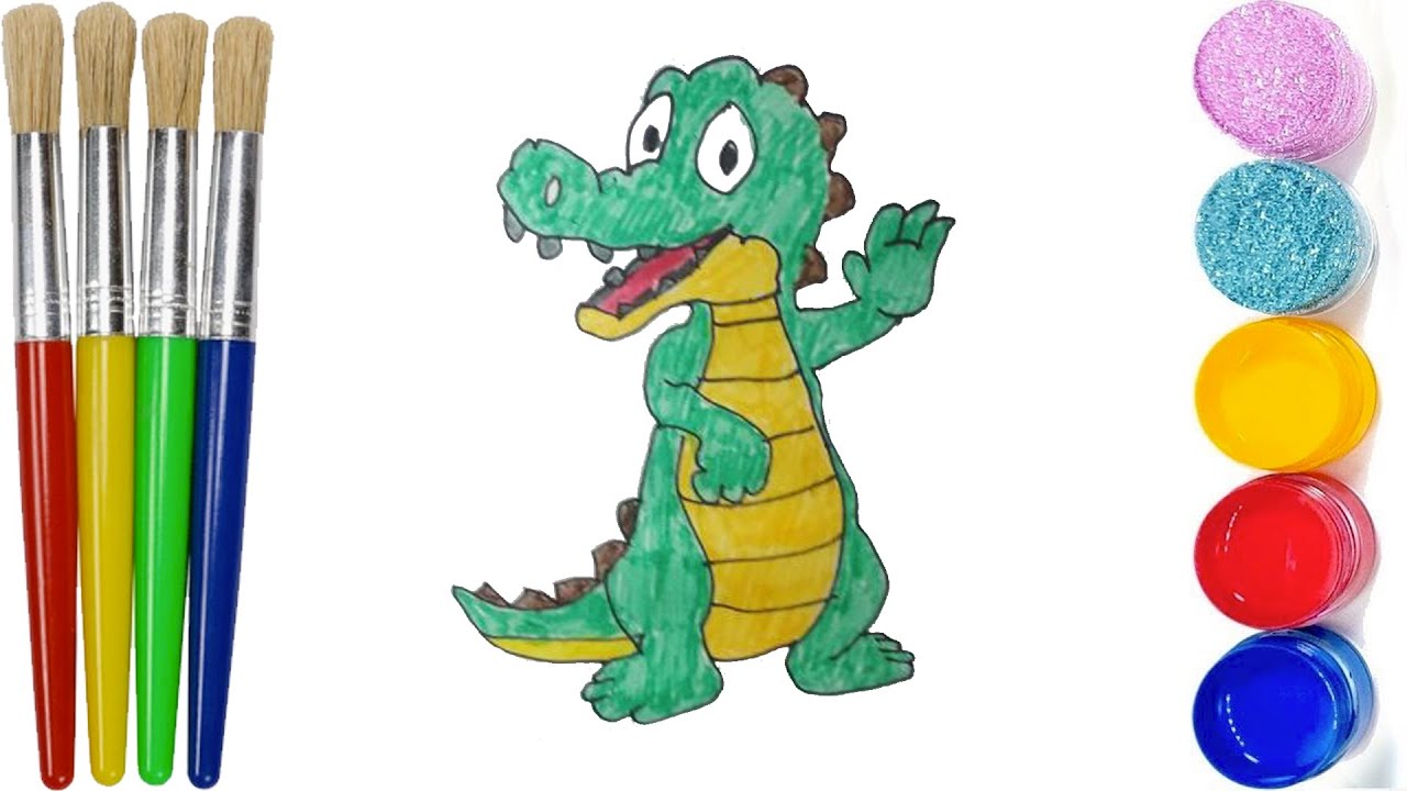 Bolalar uchun timsoh rasmini chizish | Drawing crocodile for children ...