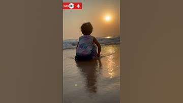 Thumbnail of Charu Enjoying Sunset & Waves 🧡🌊#ytshorts #sunset#viral#shorts#cutebaby#pune#sunsetview#oldsong