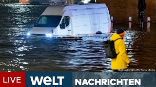 STURMTIEF "ZOLTAN": Heftige Sturmflut trifft auf Norddeutschland! Chaos im Bahnverkehr | WELT STREAM