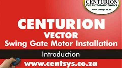 Echo line Distributors |061 220830|   Introduction   CENTURION   VECTOR Swing Gate Motors installati