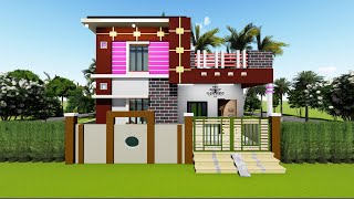 25x30 House Design | 25x30 House plan 3D walkthrough | 82 Gaj | 750 sqft | small house 2 bedroom