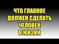 Что главное человек должен сделать в жизни