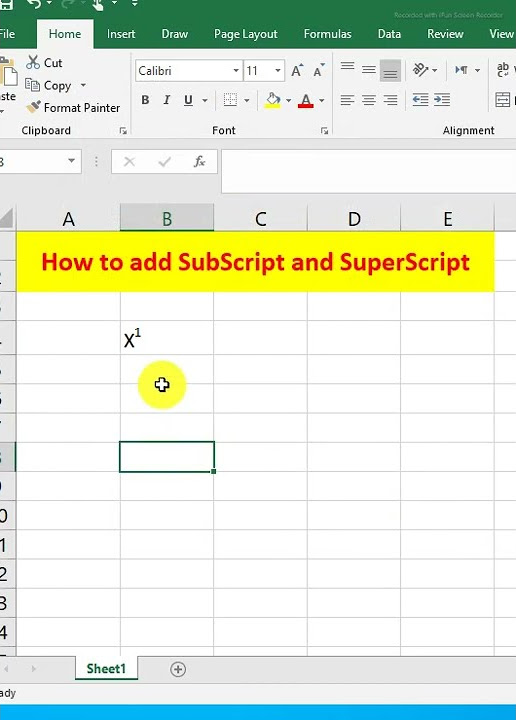 How to Use Subscript and Superscript in Microsoft Excel - YouTube