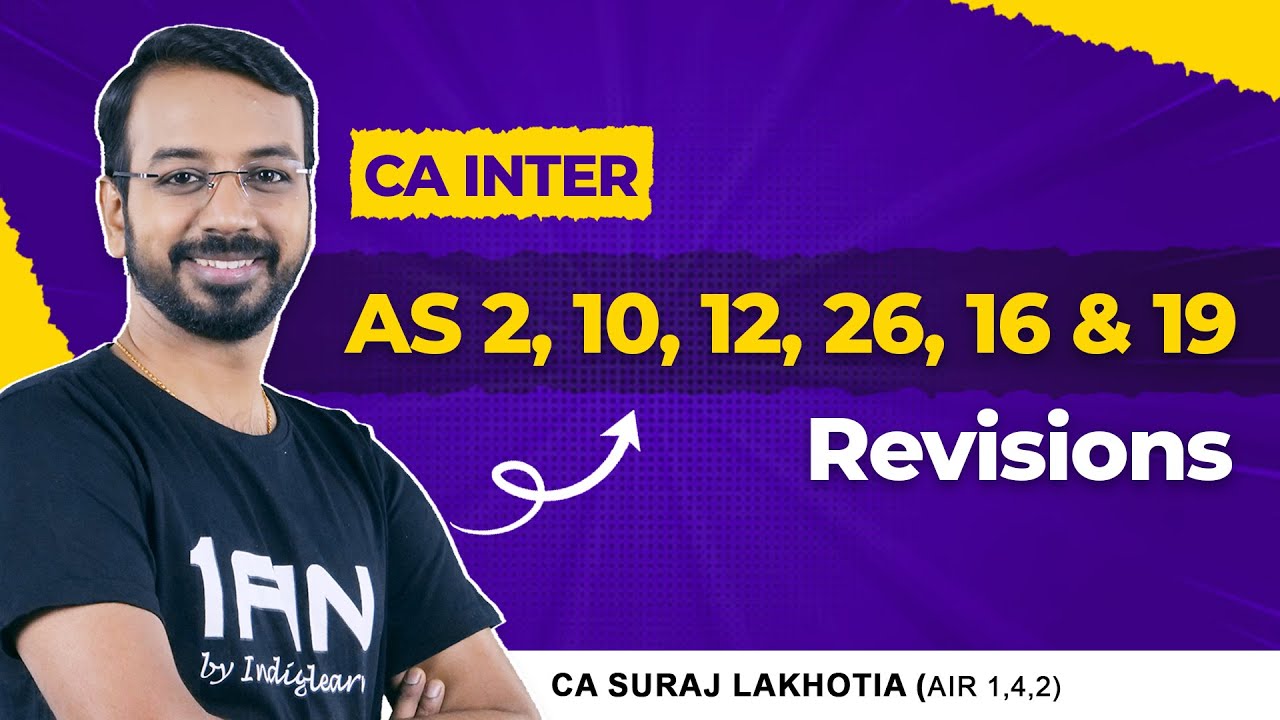 Advanced Accounting | CA. Inter | Jan - 26 Revisions - Day 1 | AS 2,10 ...