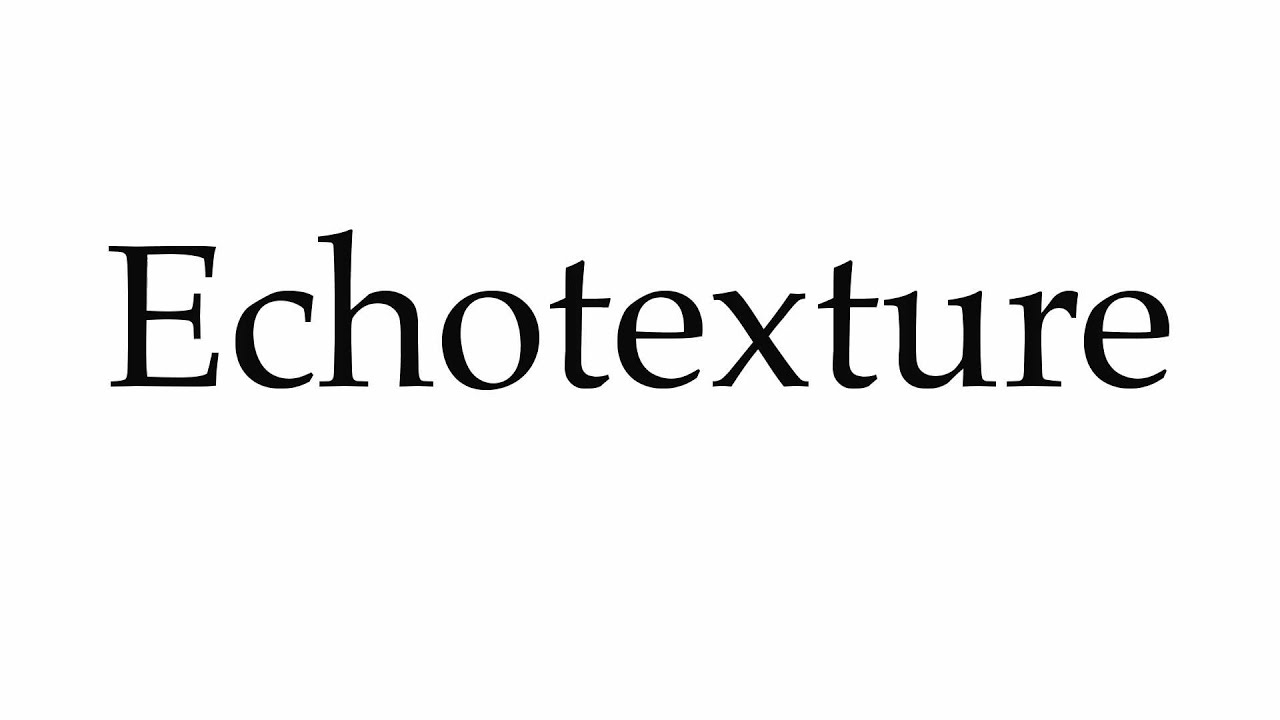 How To Pronounce Echotexture Youtube