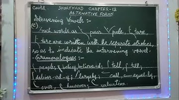 Cont. Chapter : 12 - Alternative Forms - Intervening Vowels (c)