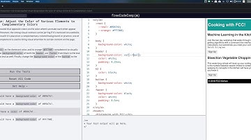 freeCodeCamp: Adjust the Color of Various Elements to Complementary Colors