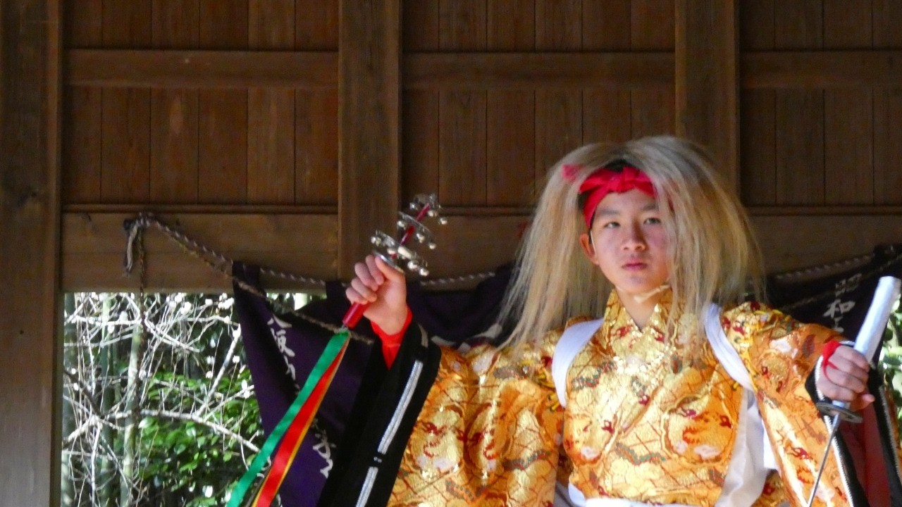 2026吉野梅園梅まつり 小池原子供神楽『旧剣』