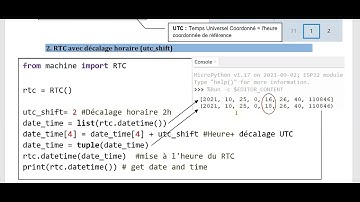 Gestion heure RTC  NTP ,  bibliotheque utime ESP32 en micropython