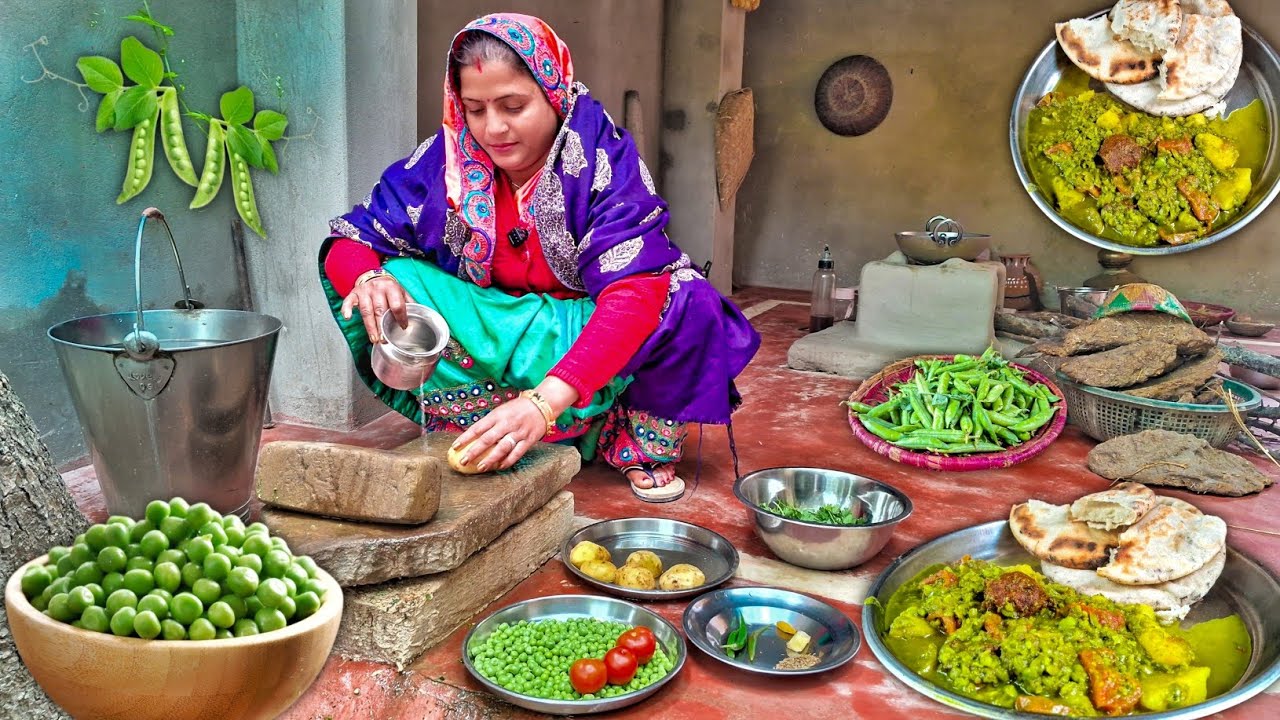 गाँव के देसी अंदाज़ में बना मटर का निमोना 😋 | UP Style Nimona Recipe | Nimona Recipe In Hindi