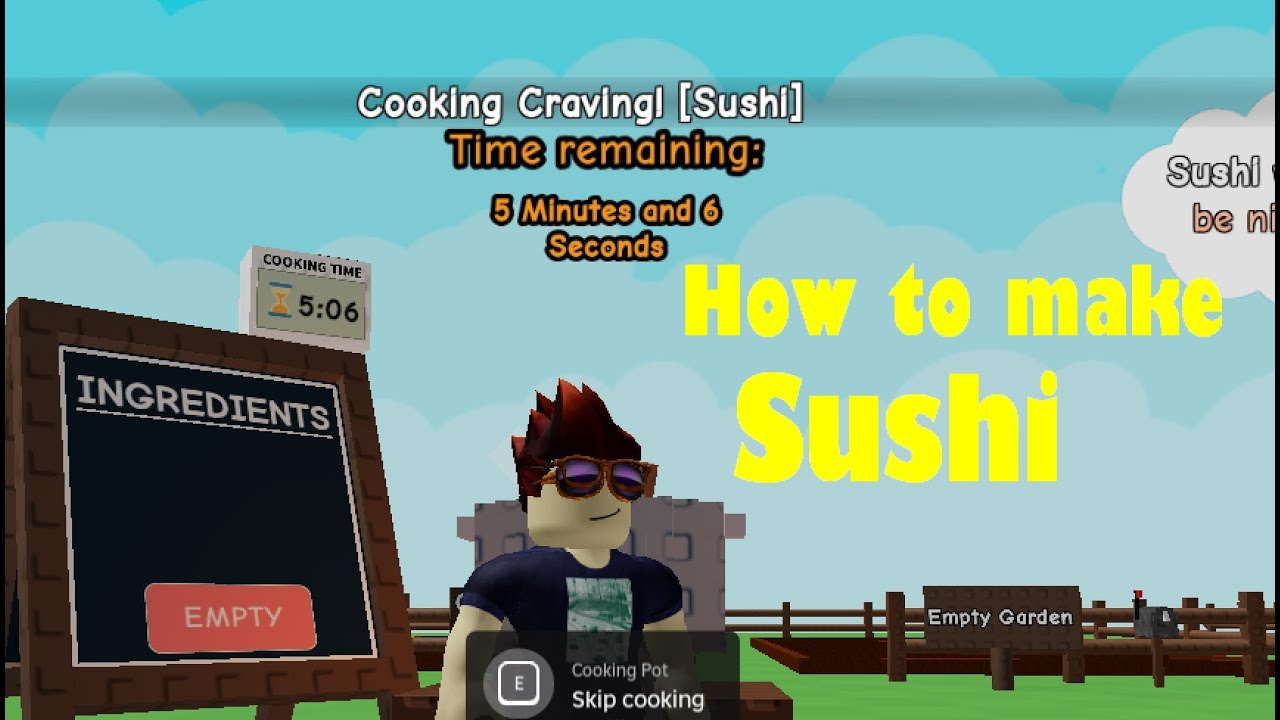 How to make a SHUSHI in Grow A Garden! (Shushi Recipe Cooking Event ...