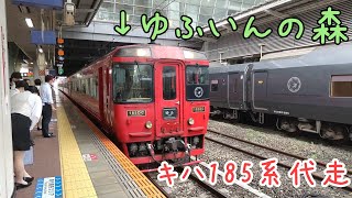 【赤いゆふ森】キハ185系代走特急ゆふいんの森1号 博多入線