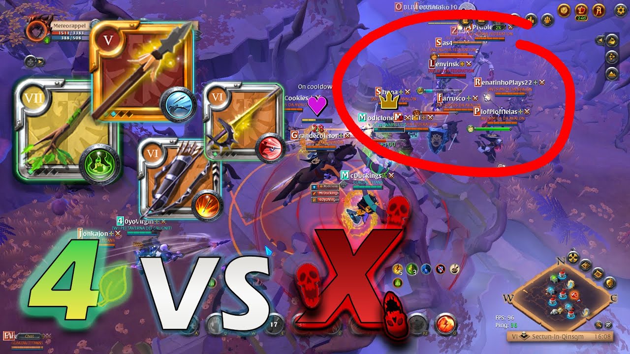 🔥 Крупные сражения с численным превосходством противника | PvP 4 против X в Альбионе 💥⚔️