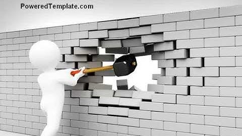 Breaking the Wall PowerPoint Template by PoweredTemplate.com