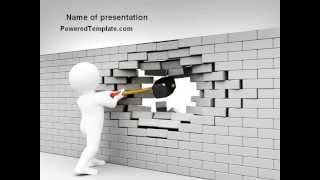 Breaking the Wall PowerPoint Template by PoweredTemplate.com