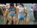 ゲリラ豪雨来襲　戦うびしょ濡れ女性アスリート