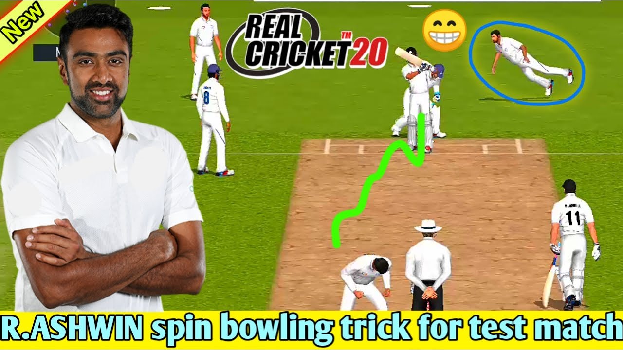 🐣 Real cricket 20 NEW test match Off Spin bowling trick Ashwin