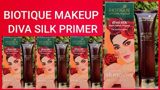 Biotique Natural Makeup Diva Silk Pore Perfect Primer review & demo | RARA | silicon primer |