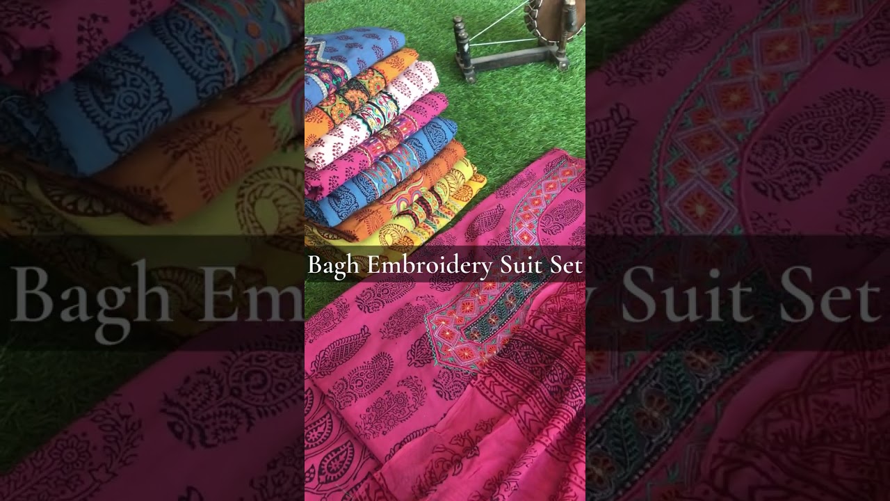 bagh print embroidery suit, Bagh dress material, bagh cotton suit, embroidery work suit, sangisathi