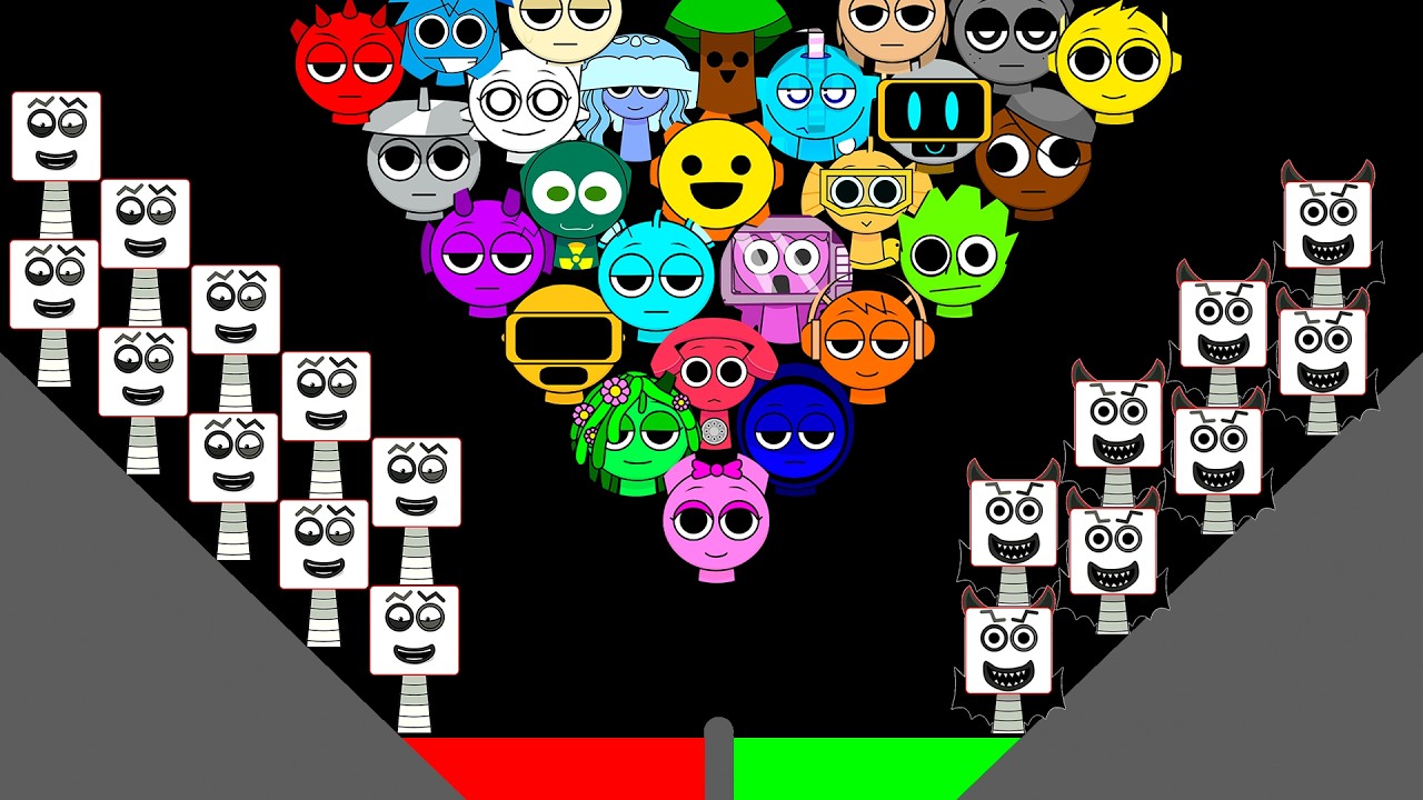 NEW SPRUNKI NINETEEN NUMBERBLOCKS Phase 1 VS Phase 2 VS SPRUNKI Marble Race Tournament in Algodoo!