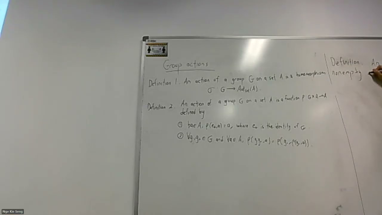 Group Action | Graduate Algebra I Lecture 6 | Teoh Yu Hang  260424
