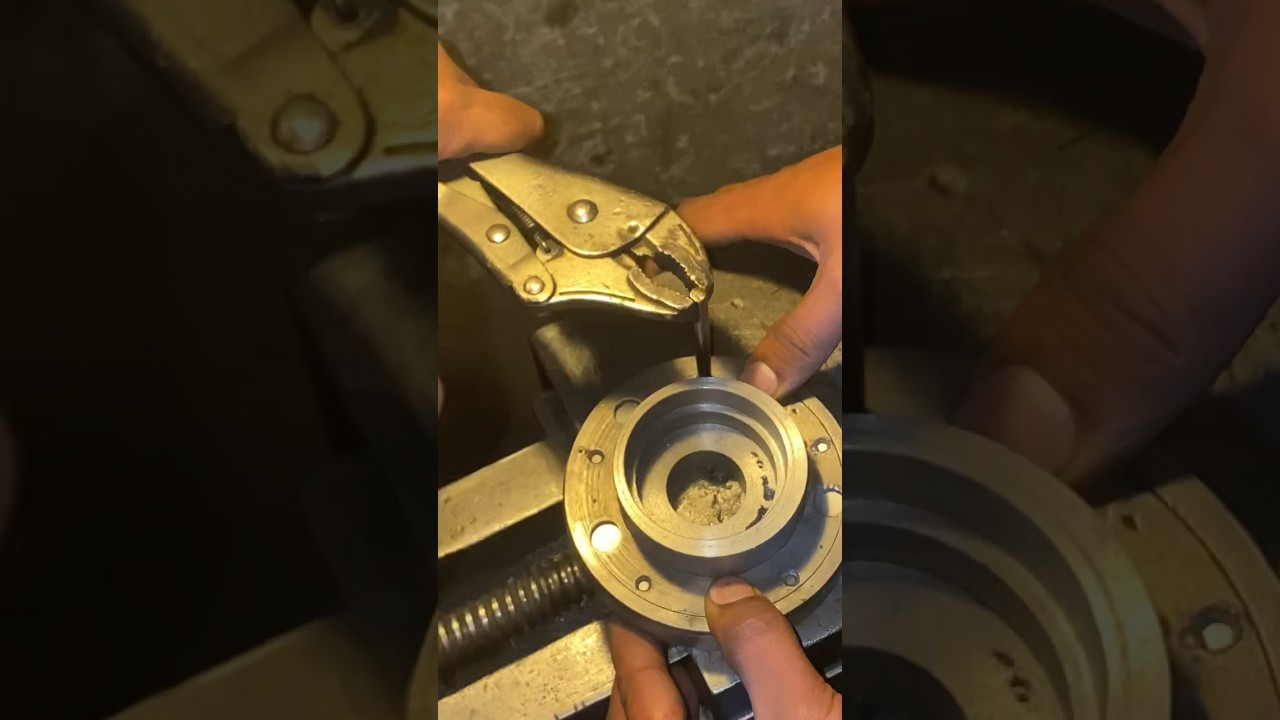 Center Punched in Metal Piece to Drilling Process shortsvideo shorts